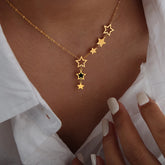 Women High Quality Stainless Steel Gold Plated Chain Black Acrylic Fashion Jewelry